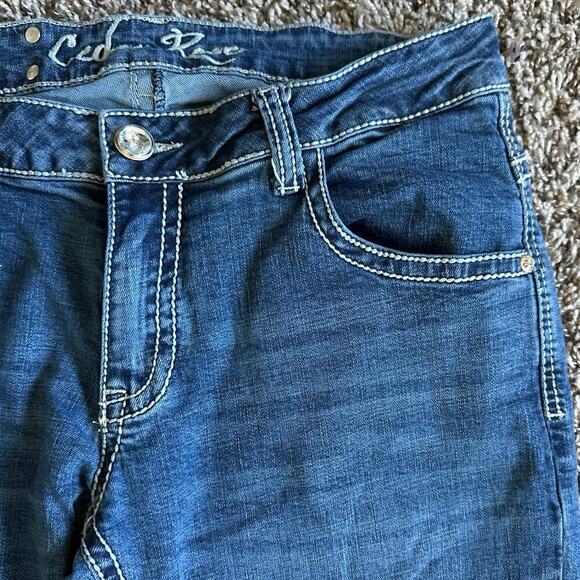 Women’s Cedar Rose Western Bling Medium Wash Denim Bootcut Jeans Size 30 - Picture 3 of 5
